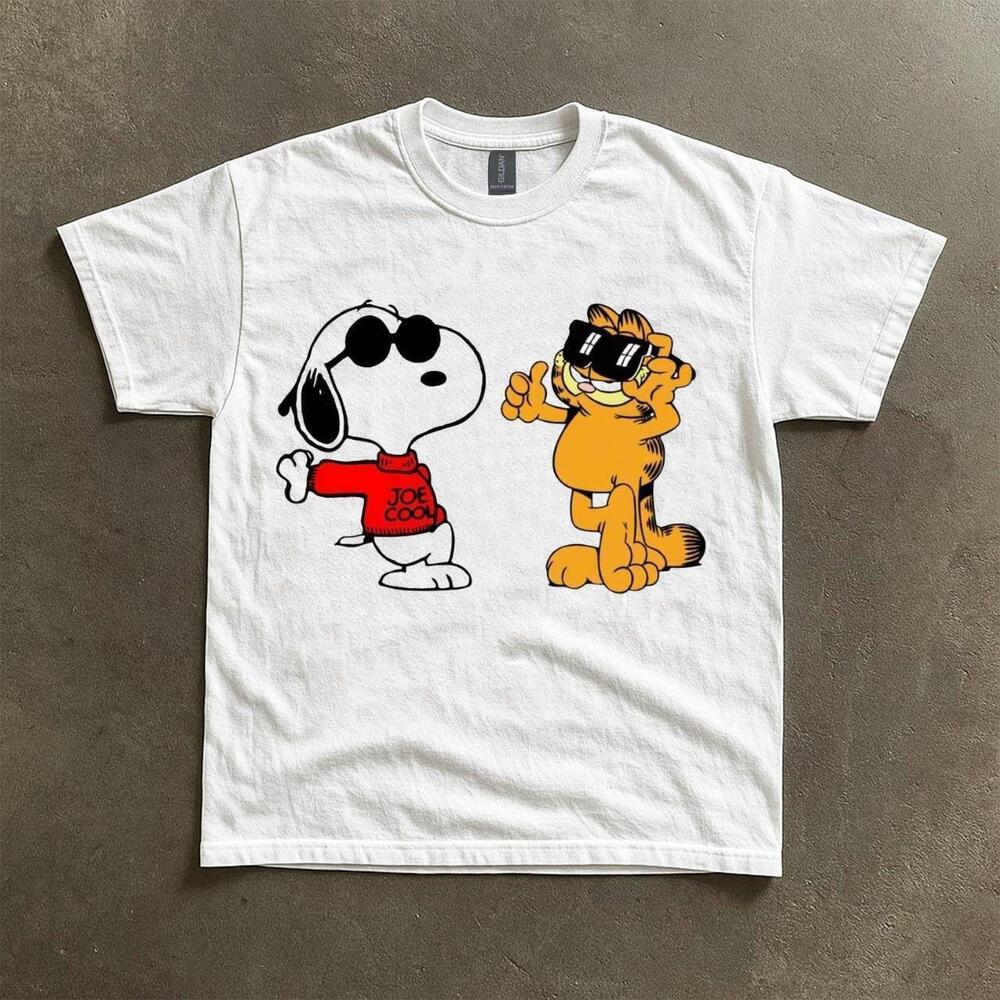 Garfield And Snoopy White T-Shirt